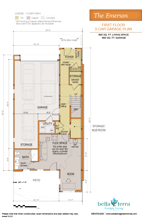 Emerson townhome first floor plan