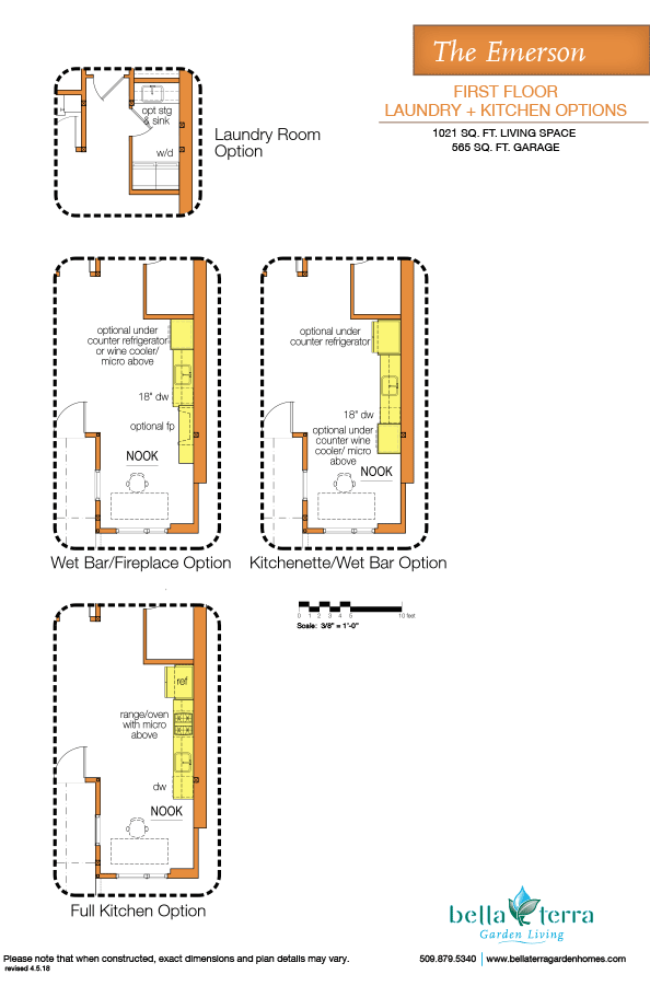 4 ground floor kitchen options floor plans.