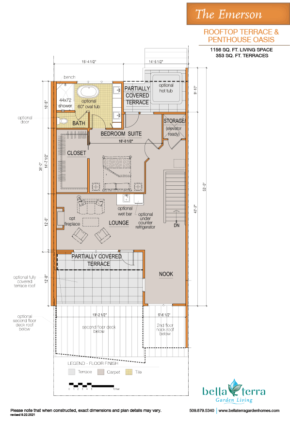 The three-story Emerson townhouse provides additional bedrooms and a den/loft.