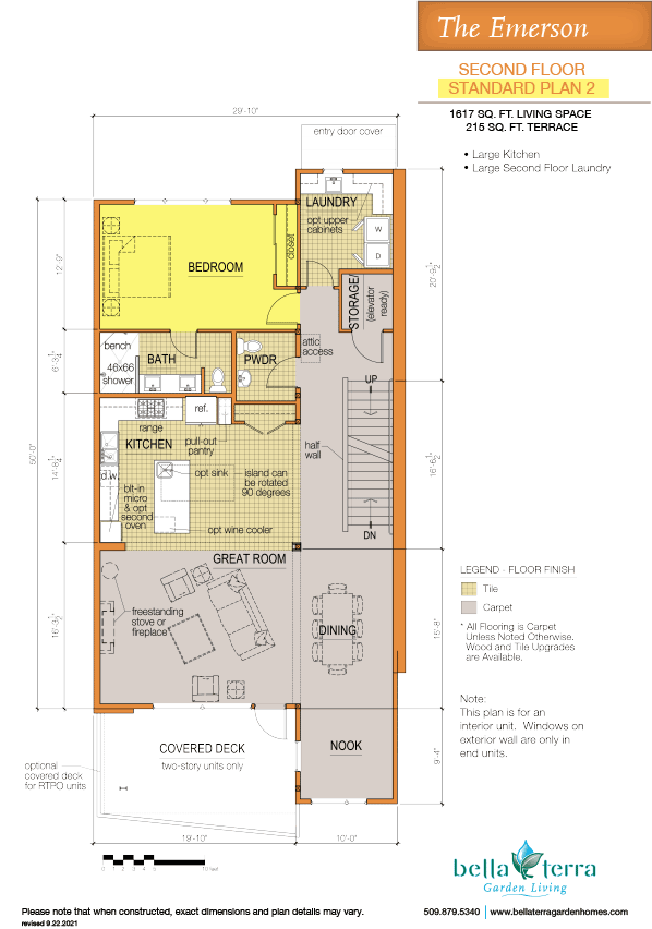 Emerson townhouse main floor options