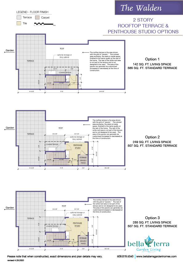 Walden townhome rooftop options