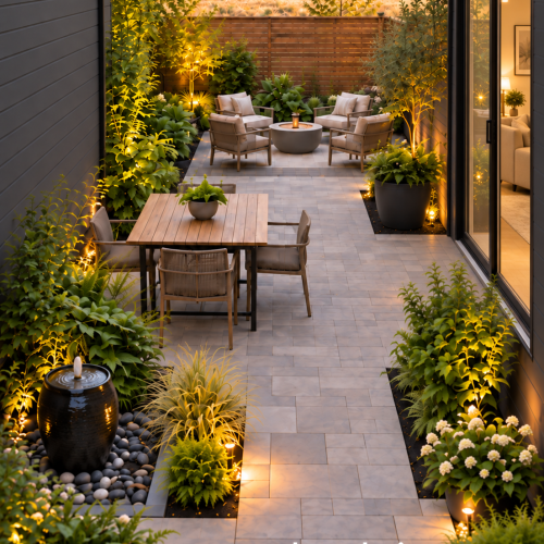 Main Floor Private Courtyard Rendering